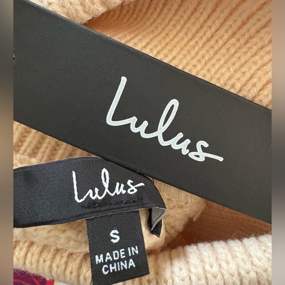 NEW w/Tags LuLu's In the Cards Beige Cable Knit Two-Piece Sweater Set Size Small - Picture 6 of 10